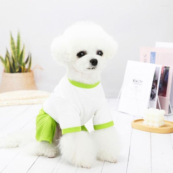 Hundebekleidung Teddy Grün Schöner kleiner Haustier-Body aus frischer Baumwolle Avocado-Druck Vierbeiniger Polyester-Rundhals-Overall für den Sommer