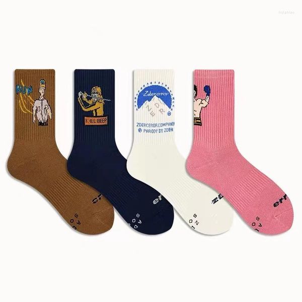 Meias de meias masculinas Ader Cotton Crew Meias for Men Woman Street Style Hip Hop Calcetines Funny Sock Skateboard