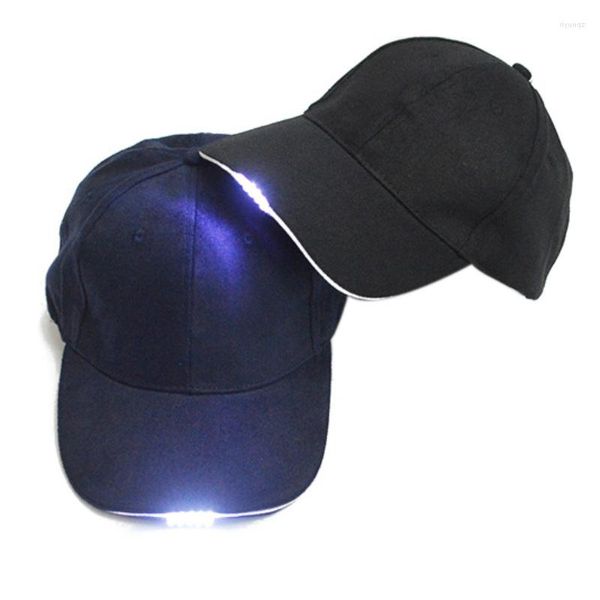 Boinas ao ar livre Night Led Fishing Hunting Baseball Cap 5 Luzes na borda Chapéu de ciclismo respirável e respirável