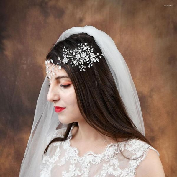 Copricapo HP65 Slik fatto a mano Fiore Corona di perle Fasce Nastro Bellezza Ghirlande floreali da sposa Accessori per capelli da donna da sposa