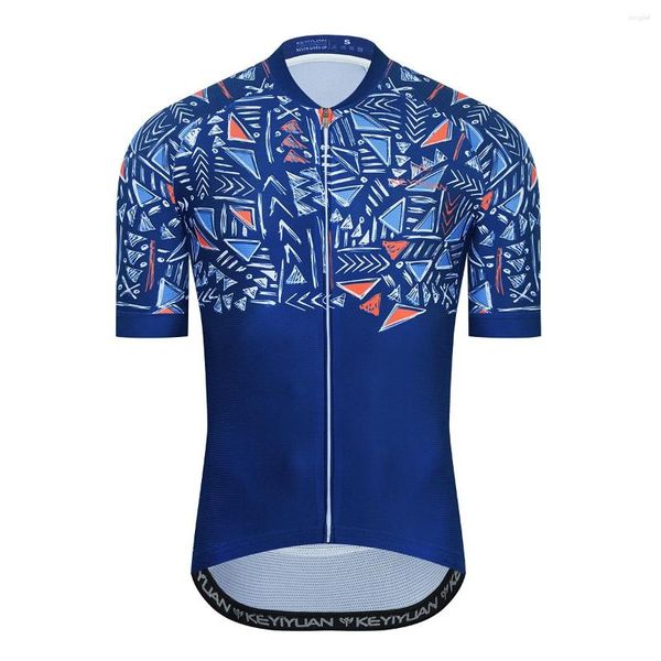 Jackets de corrida Keyiyuan Ciclismo Jersey Team Bike Top Men Summer Manga curta MTB Cycle Cycle Mountain Bicycle Shirt Maillot Velo