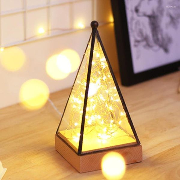 Tischlampen Nordic LED Glas Massivholz Leselampe Feuer Baum Silber Blume Licht Schlafzimmer Nachttisch Studie Deco Schreibtisch