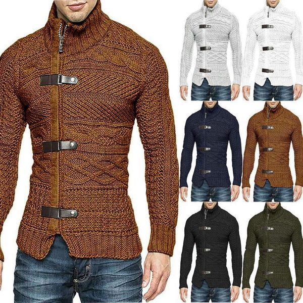 Suéteres masculinos suéter de zíper masculino com capuz de moletom de capuz Men Plus Size Size Slant Collar Capuzes sólidos de manga longa Casual Winter Masculino