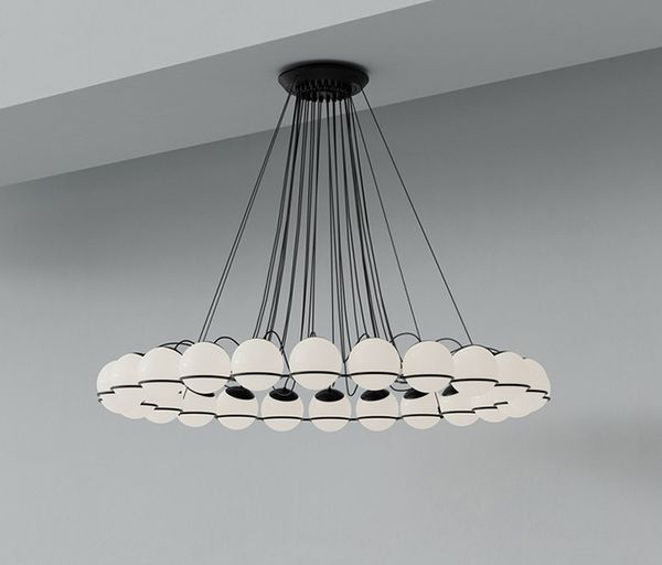 Lampade a sospensione in vetro minimalista nordico Anello con paralume Lampade a sospensione moderne a LED Lustre Soggiorno Sala da pranzo Decorazioni per la casa Camera da letto Lampada a sospensione