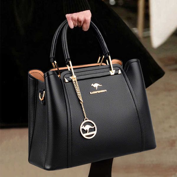 Frauen Tasche Weiche Leder Handtaschen Luxus Designer 3 Schichten Schulter Umhängetaschen Damen Große Kapazität Einkaufen Marke Messenger Tote