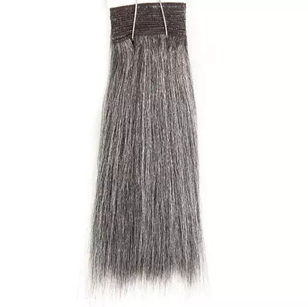 Estensioni dei capelli umani color argento grigio nero Colore grigio 44 fasci di tessuto dritto Yaki brasiliano salone 100 g / pacco