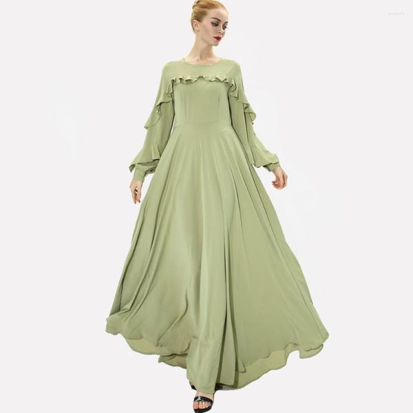 Ethnische Kleidung Muslimisches Kleid Damenmode Ramadan Sommer Abaya Dubai Türkei Lang Großhandel