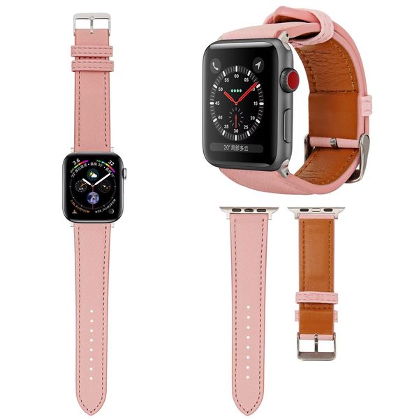 Per cinturino Apple Watch Cinturino rosa Iwatch Fashion compatibile con orologi intelligenti Cinturino in pelle 38mm 40mm 42mm 44mm 45mm