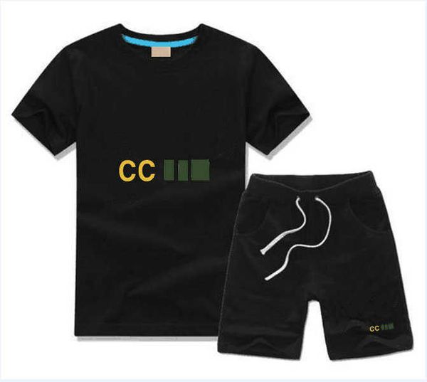 Camisetas de camisetas conjuntos de roupas em estoque designer infantil calças finas de verão