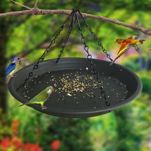 Outros pássaros suprimentos grandes bandeja de banho de penduramento alimentador de pássaros selvagens ao ar livre para jardim de jardim e pátio