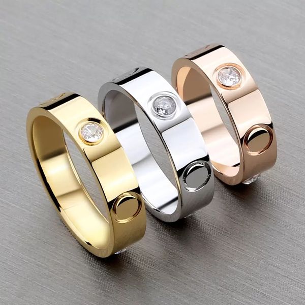 Diamond Ring Crystal Luxury Brand Copy Finger Band Band Mens Promova de aço inoxidável gemas naturais ladadistas designer de judeu ting t para mulheres casamento