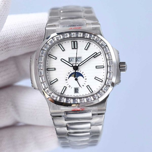 Нарученные часы классические мужские часы с бриллиантами Механические автоматические часы для сапфировых водонепроницаемых 40 -мм Бусовых Нарученных часов Montre de Lux