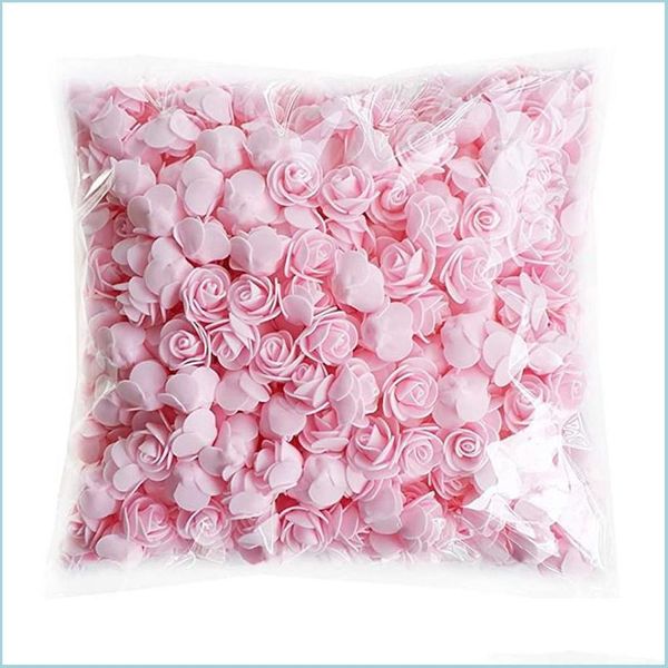 Flores decorativas grinaldas flores decorativas grinaldas artificiais 50/100/200pcs 3 5cm Rosas de espuma Diy Teddy Bear Gifts for Valentine Dhjib