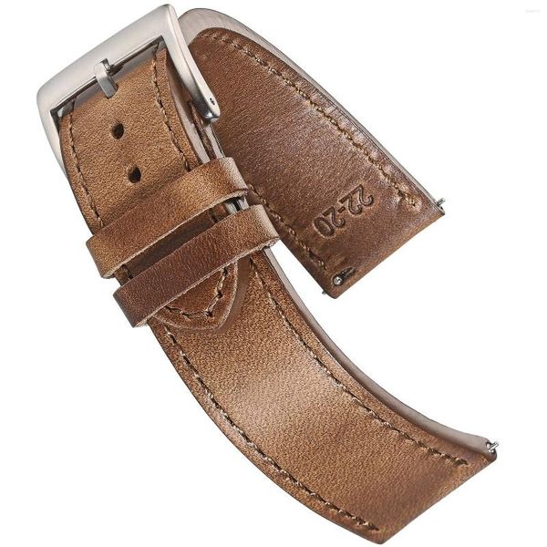 Cinturini per orologi Cinturini in vera pelle Horween di alta qualità Marrone Soft Wrap Handmade Horse 18mm 20mm 22mm