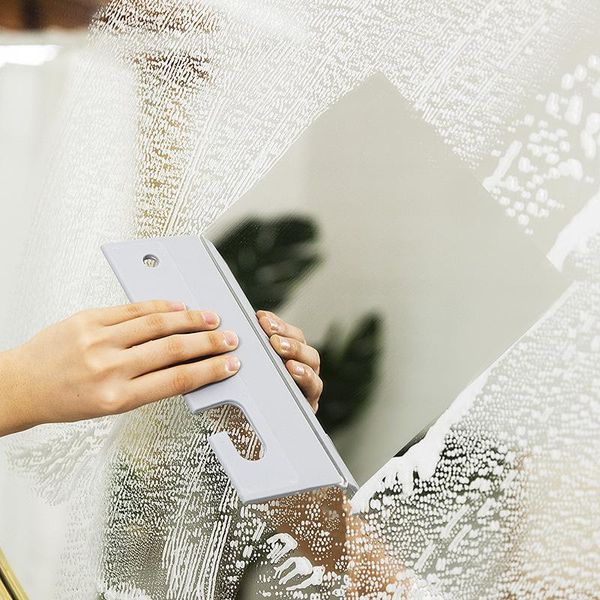 Set di accessori per il bagno Tergicristallo per raschiare il vetro Spazzola per la pulizia delle finestre del bagno La casa può essere appesa allo specchio in silicone