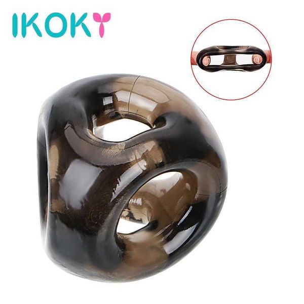 Brinquedos sexuais massager cockrings ikoky scrotal binding pênis atraso ejaculação brinquedos de silicone para homens machos de galo de galo de galo adulto lojas 3da4