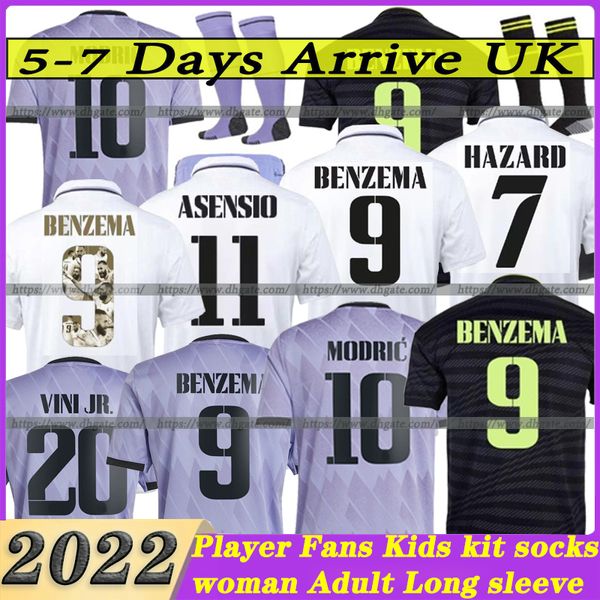 2022 2023 Real Madrids soccer jersey 22 23 football shirt BENZEMA CAMAVINGA ALABA MODRIC VALVERDE Fourth camiseta men kids 2021 2022 uniforms VINI JR TCHOUAMENI