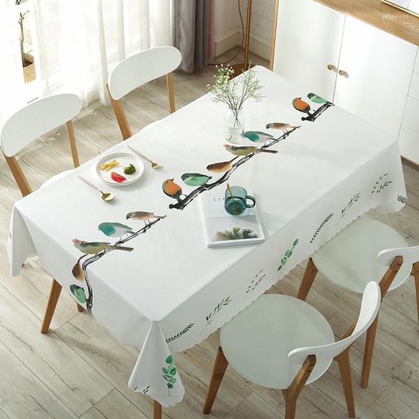Tischdecke aus PVC-Kunststoff, rechteckig/rund, wasserdicht, ölbeständig, bedruckte Tischdecken im pastoralen Stil für Hochzeitsfeier