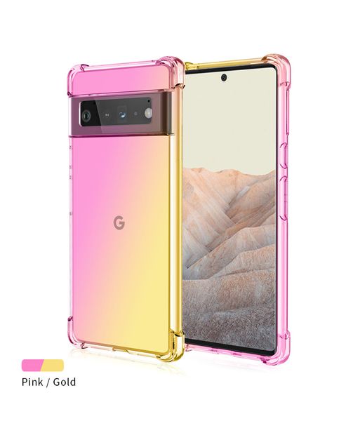 Casos de telefone para o Google Pixel 7 6 6a 5a 5 4 Pro XL 5g Gradiente Gasbag Airbag à prova de choque da capa à prova de choque