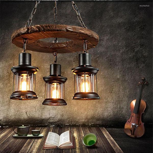 Подвесные лампы Творческое промышленное освещение ресторан ретро лампы индивидуальность кофейня свет свет чердак висят свет