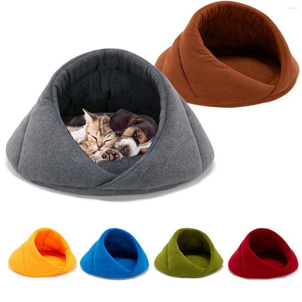 Kennels Quente Cama de gato Caverna Camas de camas de cachorro Kitten Kitten Kennel Kennel Sofá macio almofada de dormir tapetes para gatos cães suprimentos