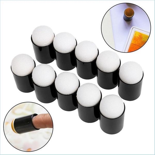 Esponjas aplicadores de algod￣o Aplicadores Aplicadores de algod￣o 10pcs maquiagem dedo esponja Das para tinta tinta bloco de tinta giz Reborn Art Tool Dhfkv