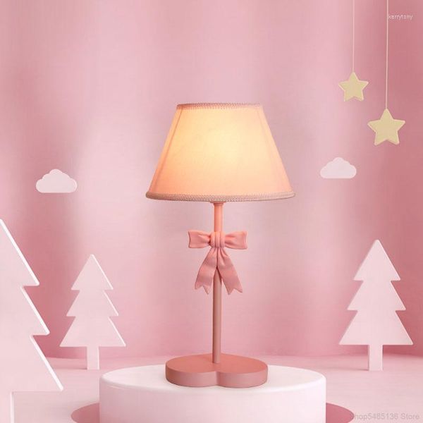 Настольные лампы современный светодиодный бахновая смола розовая лампа гостиная спальня спальня кровати стола легкие детские украшения домашнее освещение