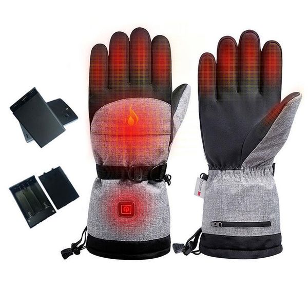 Skihandschuhe 5000 mAh Herren elektrisch beheizt Winter thermisch warm Touchscreen wasserdicht Schnee USB-betrieben 221020