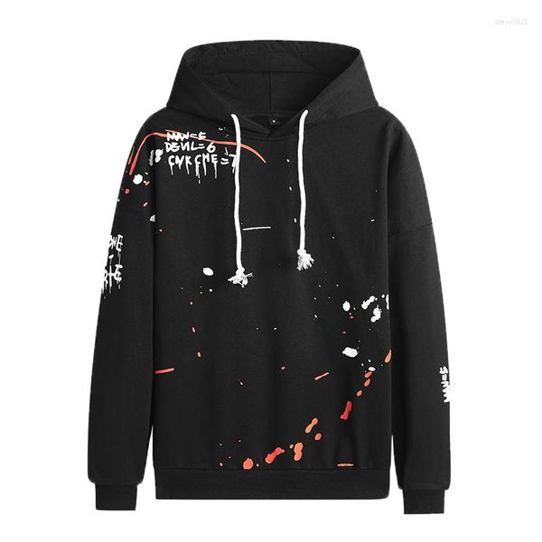 Männer Hoodies Frühling Herbst Mann Pullover Hoody Sweatshirt Männliche Teenager Brief Drucken Lose Baumwolle Hip Hop Koreanische Stil Marke männer Mit Kapuze Mäntel