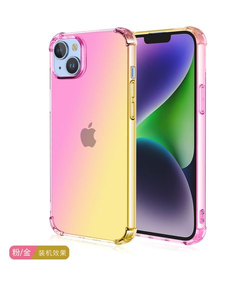 Casos de telefone macio para iPhone 14 13 12 11 Pro Max Mini X XR XS 8 7 Plus Gradiente Gasbag TPU Airbag à prova de choque de capa