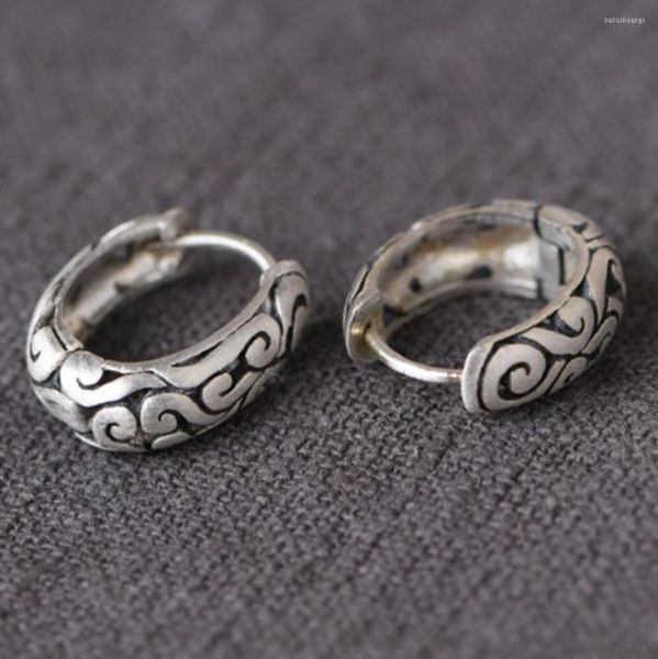 Orecchini a cerchio Bali Filigree Basket Hoops 925 Sterling Silver Huggie Hinged A4014