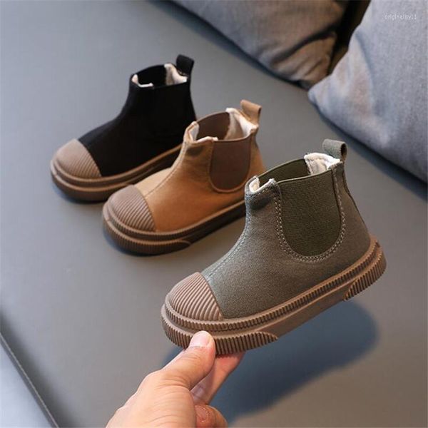 Stiefel Kinder für Mädchen Jungen Frühling Herbst Leinwand Baby Mode Kleinkind Kinder Ankle Boot 2022