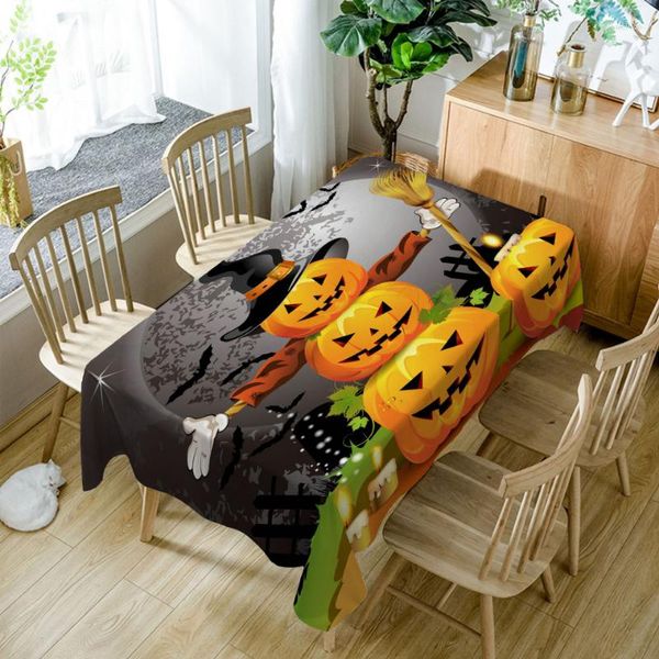 Tabela de mesa Halloween Pumpkin Prints Rectanânle de toalha de mesa engraçada Sala de estar de cabine decorativa para jantar de TV