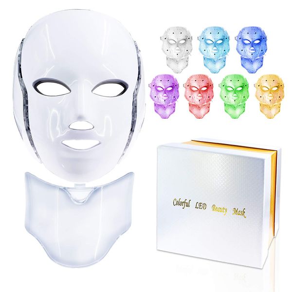Salute Bellezza 7 colori luci LED Photon PDT maschera facciale viso cura della pelle dispositivo di ringiovanimento uso domestico portatile