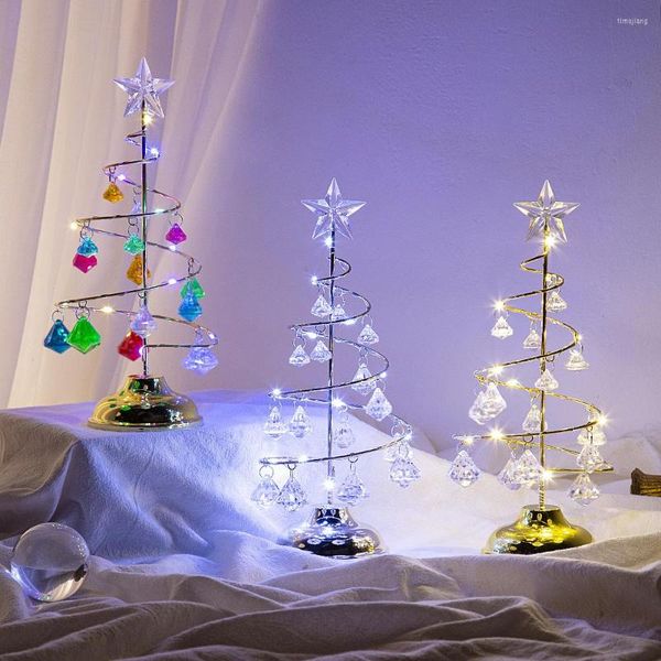 Decorazioni natalizie Luci notturne a led Albero Deco Diamond Atmosphere Light Decoration 2023 Happy Year Regali per bambini