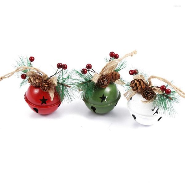 Forniture per Feste 3 Pezzi Ciondolo Ornamento Decorativo per Albero di Natale Ciondolo 6 Cm Campana Grande con Papillon Pigne Accessori per la Decorazione Domestica