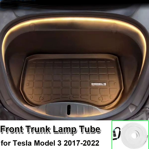 Frunk Light Bar per Tesla Model 3 Y Front Trunk Light Model3 2017-2022 Accessori decorativi per interni ModelY Frunk LED Lamp Tube