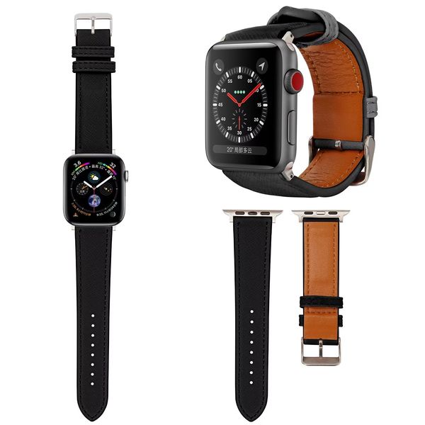 Black Strap for Designer Apple Watch Band Compatível com relógios inteligentes 38mm 40mm 41mm 44mm Moda Watchband Men Bands Smartwatchs Us
