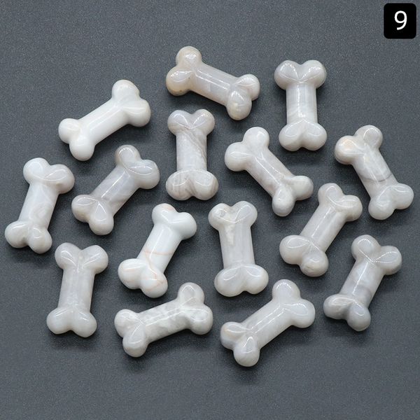 Оптовые натуральные кристаллы собака кость кость белая агата статуя кости статуя для продажи