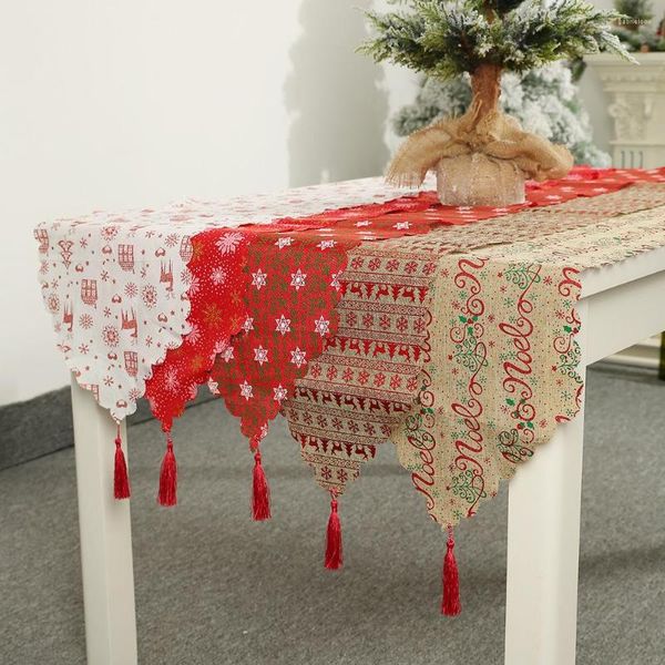 Tala de mesa de Natal corredor 2022 anos de capa doméstica decoração de alces de barra de Natal de elks