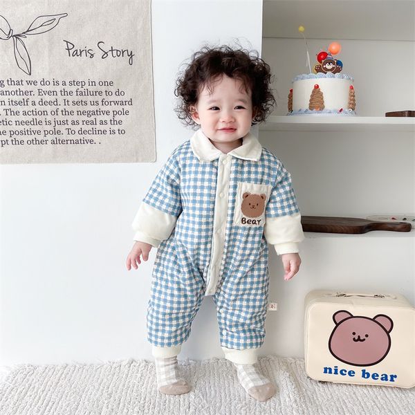 Baby One Piece Roupos no Autumn e Winter Baby Baby's Bengleme Cashmere Cotton Solded Lowe