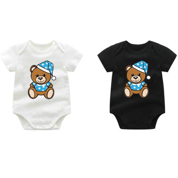 Rompers Kids Designer Imprimir Triângulo Baby M0SC1N0 Algodão Puro Confiada