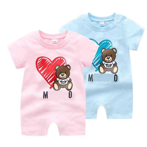 Rompers Baby Boy Girl Designer Designer estate di alta qualità Crescita a maniche corte in cotone a maniche corte per 1-2 anni.