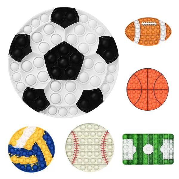 Amazon Hotsale Silicone Color Football Basketball Bubblefingertip Toy Squeeze Bubble DeCompression Toys Kids Educational Toys ZM1021