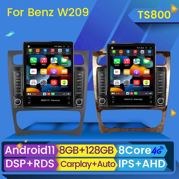 Android 11 Lettore Autoradio dvd per Mercedes Benz Classe C W203 C200 C320 C350 CLK W209 Multimedia Video GPS BT No 2 Din 2din 8G 128G