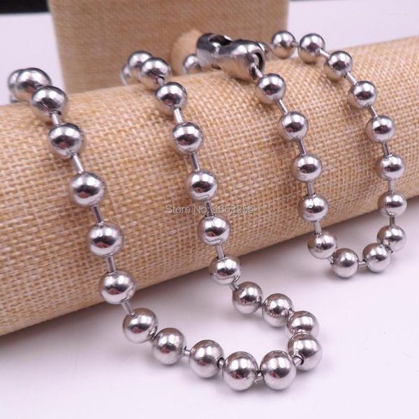 Catene 18 ''-32 '' Acciade inossidabile lucido Enorme perle a sfera rotonda Link Collana di larghezza 8 mm di tendenza da donna