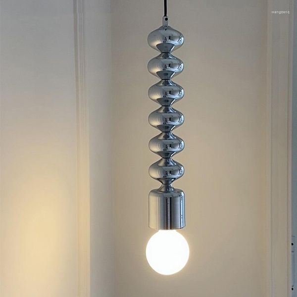 Pendelleuchten, Vintage-Wind, kreativ, versilbert, einfache Nachttischlampe, Schlafzimmer, Wohnzimmer, nordischer Bauhaus-Kronleuchter, kandierte Haws