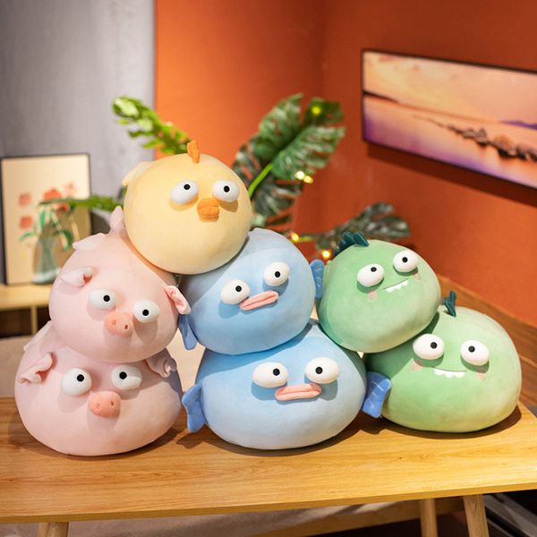 Cute puffer muñecos de peluche dibujos animados divertidos ojos grandes animal almohada cross-border peluche garra máquina muñeca