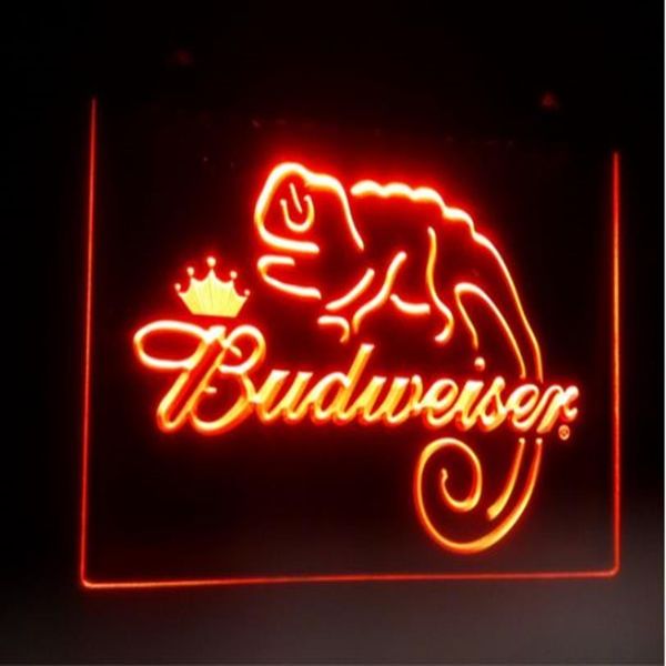 b11 Budweiser Frank Lizard Insegna luminosa al neon Decor Drop Intero 7 colori tra cui scegliere235a