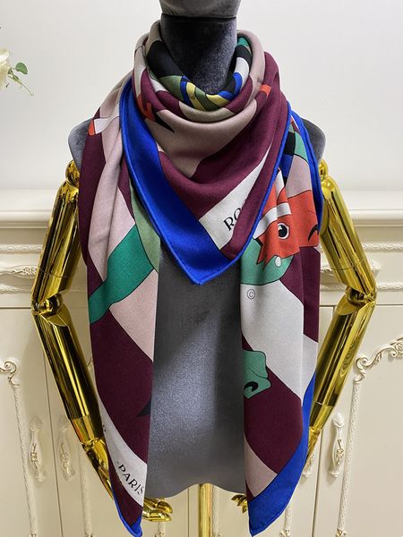 New product size 130cm -130cm 30% silk 70% cashmere material print pattern square scarves shawl for women